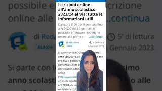 Iscrizioni online allanno scolastico 202324 come si fa [upl. by Mosira]