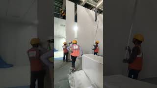 Wall Installation  Clean room panel wall Installation  Battery manufacturing facilities [upl. by Nomis]