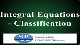 S3 MSc Integral Equations Lecture 1Classification of Integral Equations [upl. by Aniles]