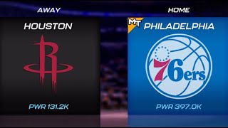 Houston Rockets vs Philadelphia 76ers  Plasma Quartz Tourneys Round 1 Game 1  NBA 2K Mobile [upl. by Eggleston]