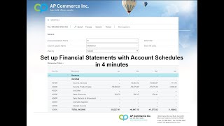 Setup Financial Statements in Dynamics 365 Business Central in 4 Minutes [upl. by Aikemet]