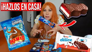 ¡KINDER DELICE MAMUT BUBBULUBU PROBANDO RECETAS DE DULCES FAMOSOS DEL ABC [upl. by Einnim]