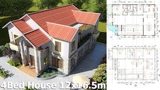 4 Bedroom House Design Idea 12x165m Sketchup [upl. by Amron]