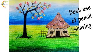 Best use of pencil shaving I craft idea I collage I Creative Garden Academy [upl. by Merilee489]