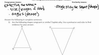 Grade 7  75  Intro to Congruent and Similar Shapes [upl. by Ahsinev119]