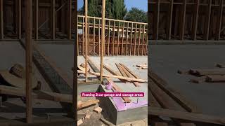 Framing 3 car garage storage areas viralshort construction trendingshorts viraltrend framing [upl. by Laehplar]