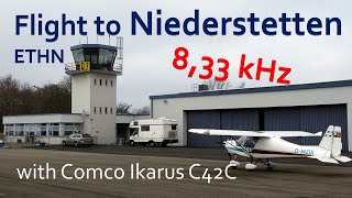 ✈ Flug nach Niederstetten mit einer Comco Ikarus C42C  833 kHz [upl. by Liesa]