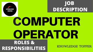 Computer Operator Job Description  Computer Operator Duties and Responsibilities [upl. by Quincy]