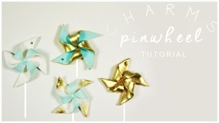 polymer clay Pinwheel Charms TUTORIAL [upl. by Ainosal793]