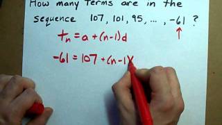 How to Find the Number of Terms in an Arithmetic Sequence [upl. by Eindys]