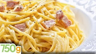 Recette des spaghetti carbonara  750g [upl. by Kir452]