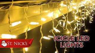 Icicle LED Lights  St Nicks Christmas Lighting [upl. by Arsi]