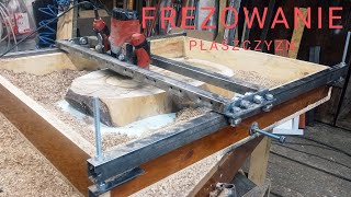 DIY adjustable router planer do drewna  planowanie plastrów frezarka górnowrzecionową [upl. by Torruella]