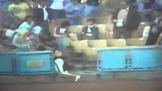 Jerry Turner Crashes Through Dodger Stadium Fence amp Los Angeles Dodgers Fans [upl. by Nauqan138]