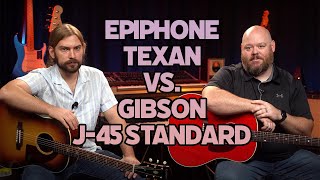 Epiphone Texan vs Gibson J45 Standard  Does Scale Length Make a Difference [upl. by Assenal972]