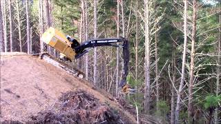 Tigercat LS855C Tractionline on Extreme Steep Slope Logging [upl. by Miche]