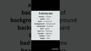 Antonyms wordsEnglish [upl. by Yenettirb]