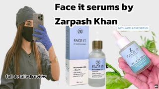 face it serums by Zarpash Khananti acne serum full detailed review Open pores k Leye serum [upl. by Asaret]