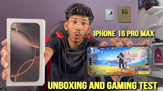 iPhone 16 pro max Unboxing and free fire gaming test [upl. by Aneeg]