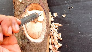 Easy carving beginners  wood art [upl. by Fesuy]