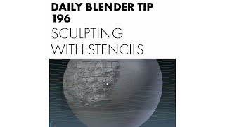 Daily Blender Tip 196  Sculpting with stencils [upl. by Anahahs]