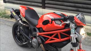 DUCATI monster 796 with SPYR Rizoma and Akrapovič exhaust sound [upl. by Caylor]