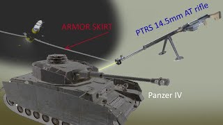 145mm Soviet AT Rifle vs Panzer IV skirts Schürzen  PTRS41 Rifle Armor Penetration Simulation [upl. by Natalina926]