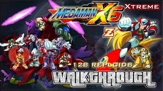 Megaman X6 PS  Zero Walkthrough Xtreme  All Reploids Armors SubTanks Hearts amp Body Parts [upl. by Lleynad]