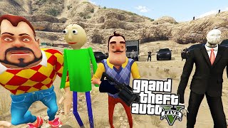 HELLO NEİGHBOR VE KORKU KARAKTERLERİ GERİ DÖNDÜ  GTA 5 MODS gta5 helloneighbor [upl. by Kcirddet]