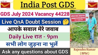 India Post office GDS Live QnA Doubt Session about GDS Cut off Job profile Work Salary Promotion [upl. by Marylee]