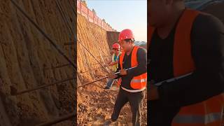 Slope protection drilling anchor installation construction [upl. by Thorn]