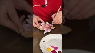 🌸Como Pintar Con Acrílico  FLOR DE LOTO  TUTORIAL [upl. by Gnok]