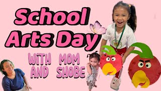 School Arts Day with Mom and Shobe Ranran Paper Craft AnimalAngry Bird [upl. by Myrta]