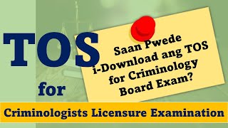 Criminology Brief Talks Ep 10  Saan Pwede iDownload ang TOS sa Criminology Board Exam [upl. by Bertelli]