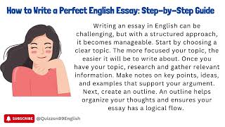 How to Write a Perfect English Essay Step by Step Guide  Quizzon99 English [upl. by Harper]