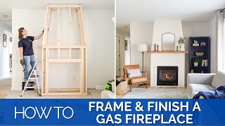 Install a Gas Fireplace  Framing amp Finishing  PT 2 DIY Living Room Remodel [upl. by Eneleahs140]