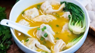 BETTER THAN TAKEOUT  Easy Wonton Soup Recipe [upl. by Pell704]