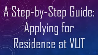 A StepbyStep Guide Applying for Residence at VUT [upl. by Nels]