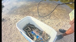 Insane Crabbing Trip Using Hand Lines CatchCleanCook Blue Crab Egg Sausage Potato Corn Boil [upl. by Elpmid]