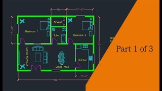 Making a simple floor plan in AutoCAD Part 1 of 3 [upl. by Monte]