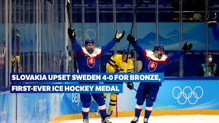 Slovakia beats Sweden to clinch bronze 🥉  Ice Hockey Beijing 2022  Highlights [upl. by Cletus202]