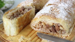 Strudel de manzana con pasas🍏MUY CRUJIENTE [upl. by Noirda]