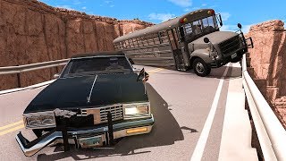 Collapsing Bridge Pileup Car Crashes 23  BeamNG DRIVE  SmashChan [upl. by Hahsia]