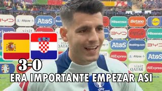 ALVARO MORATA Reacciona a su Gol y Victoria España 30 Croacia Eurocopa 2024 [upl. by Broome]