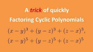 A trick of quickly factoring cyclic polynomials [upl. by Shirah]