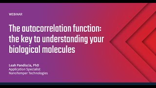 The autocorrelation function the key to understanding your biological molecules [upl. by Ecidnak]