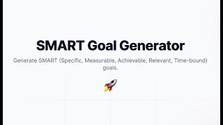 How to create smart goals with AI for free [upl. by Dnar]