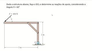 Reações de apoio em poste engastado  exercício modificado do livro do Hibbeler  Estática [upl. by Skipton]