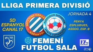 J3 1ª DIV FUTSAL FEM  SD ESPANYOL CANAL 17 A Vs PENYA ESPLUGUES ASSOC ESP B  09112024 [upl. by Zoes]