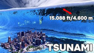 3D TSUNAMI Height Comparison 🌊 [upl. by Odlamur]